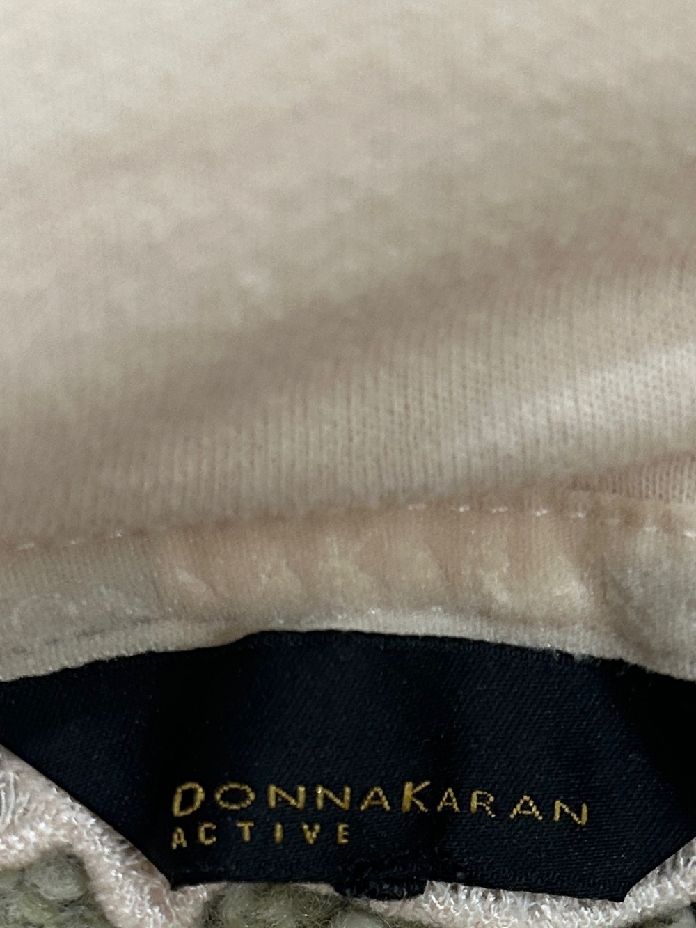 Donna Karan blush sweatshirt hoodie crochet floral lace size large - Picture 7 of 7